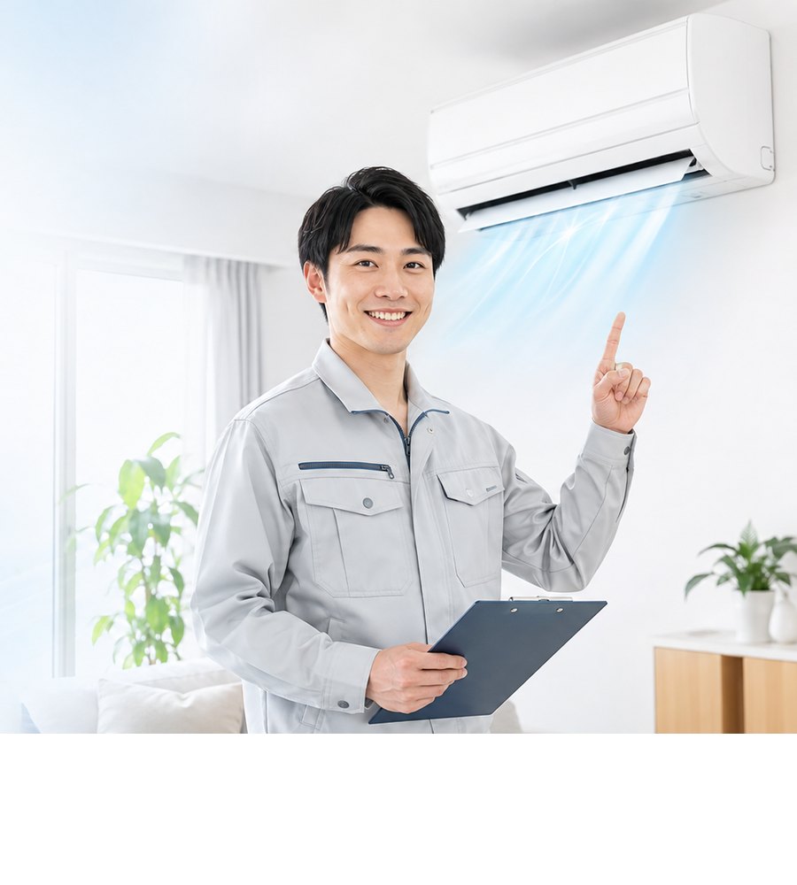 エアコン点検・修理スタッフ